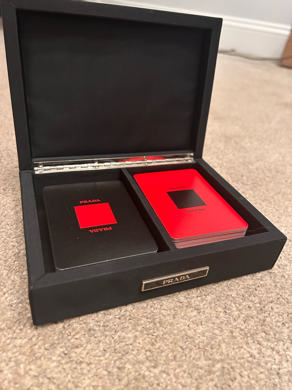 Vintage Prada x Dal Negro 2-Deck Playing Cards Box Set 2AR911